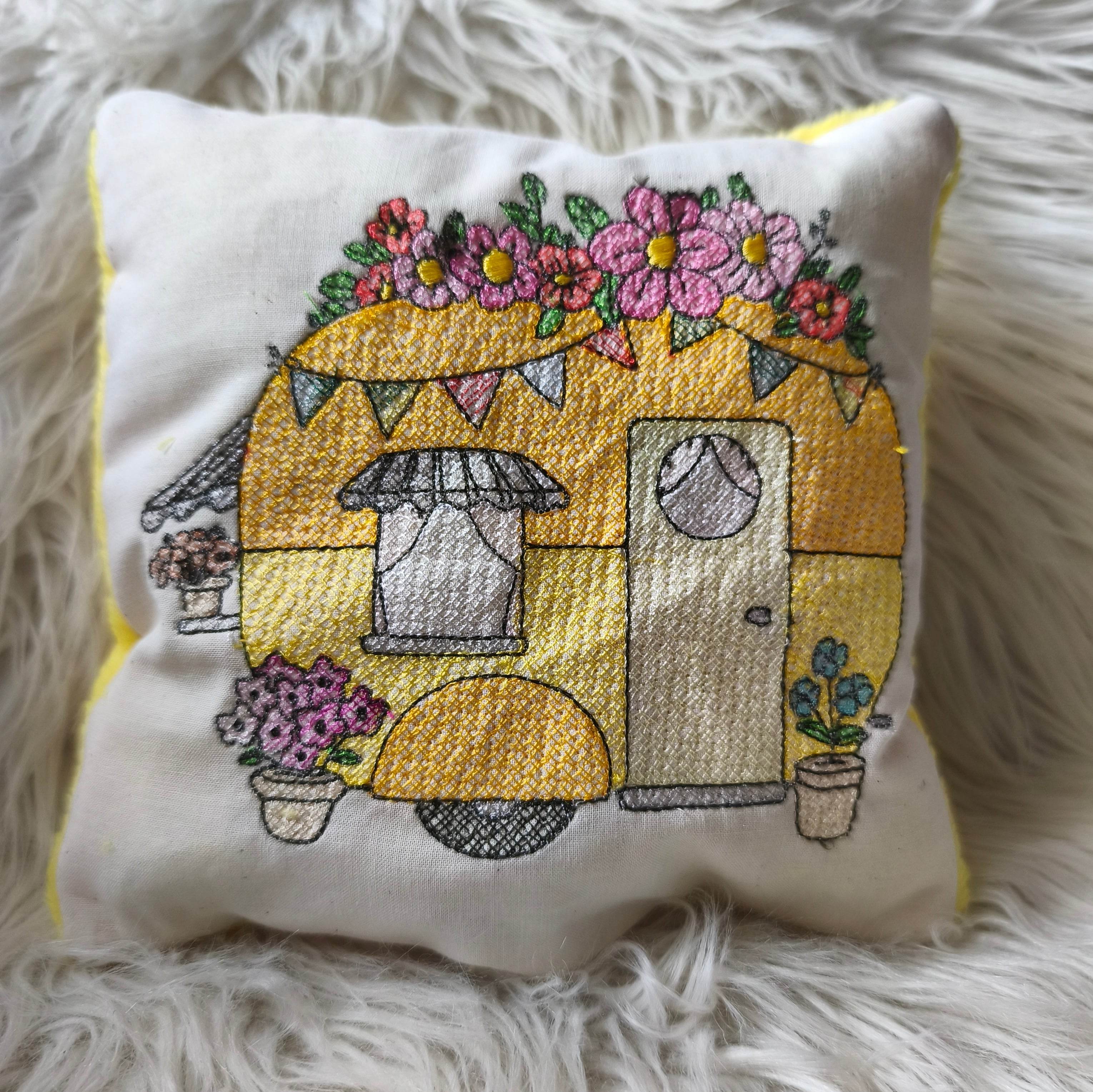 Stickdatei Wohnwagen Flower Line Art Set 2533 - Sewando