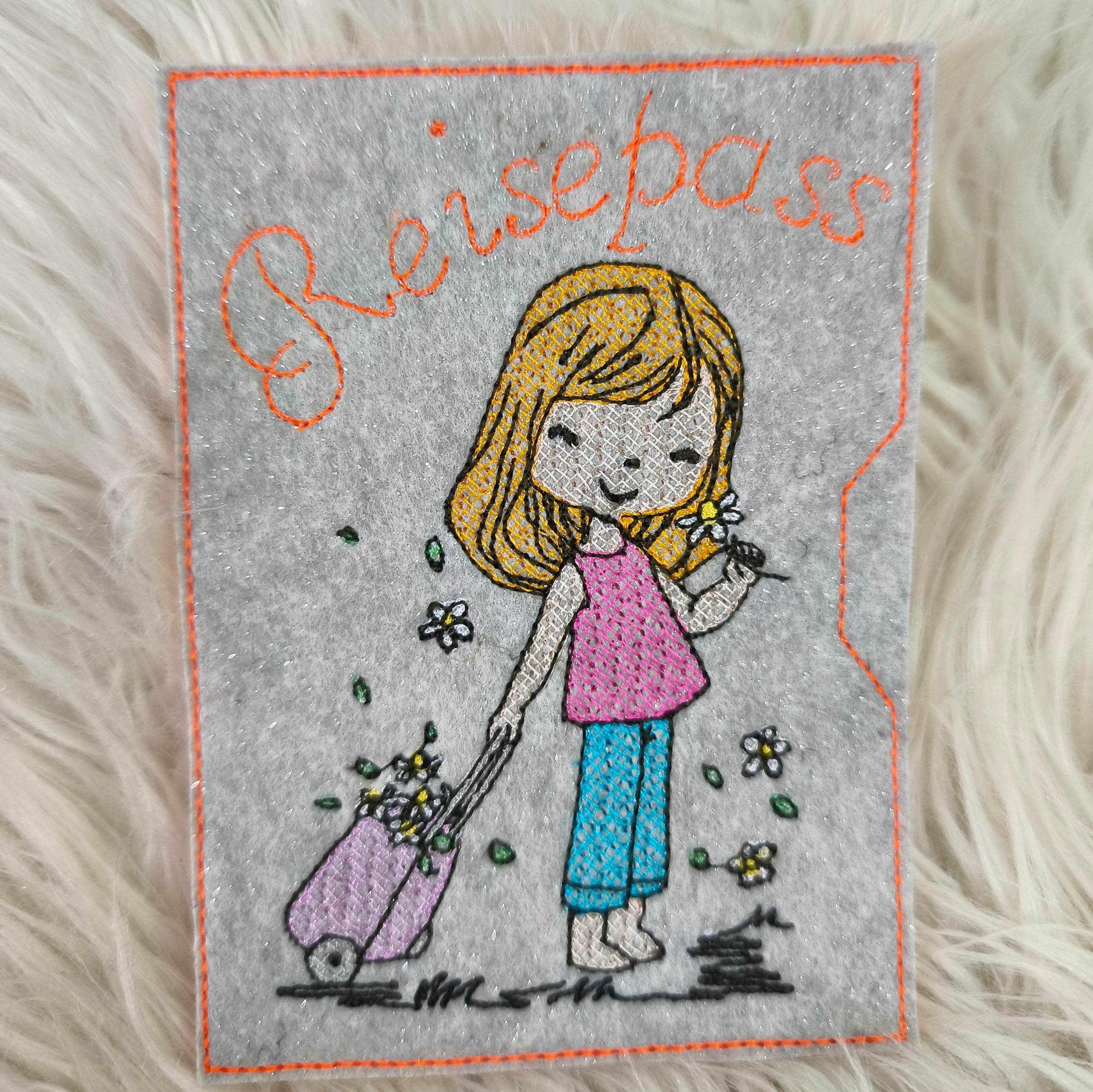 Stickdatei Cute Girl mit Koffer Set 2529 - Sewando