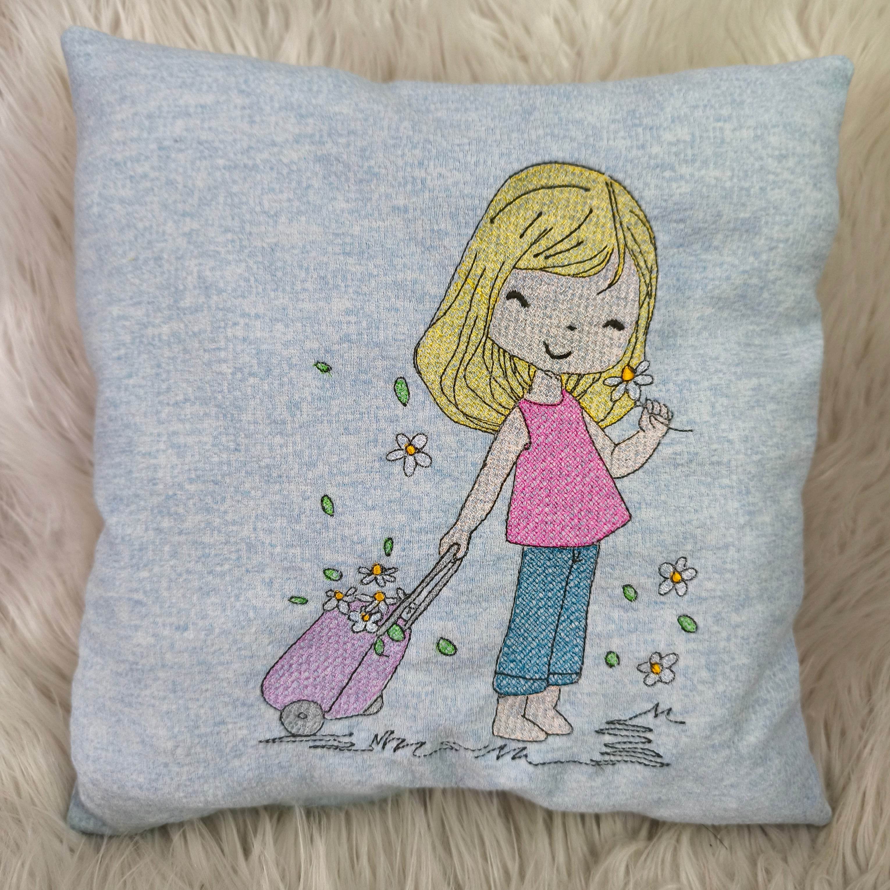 Stickdatei Cute Girl mit Koffer Set 2529 - Sewando