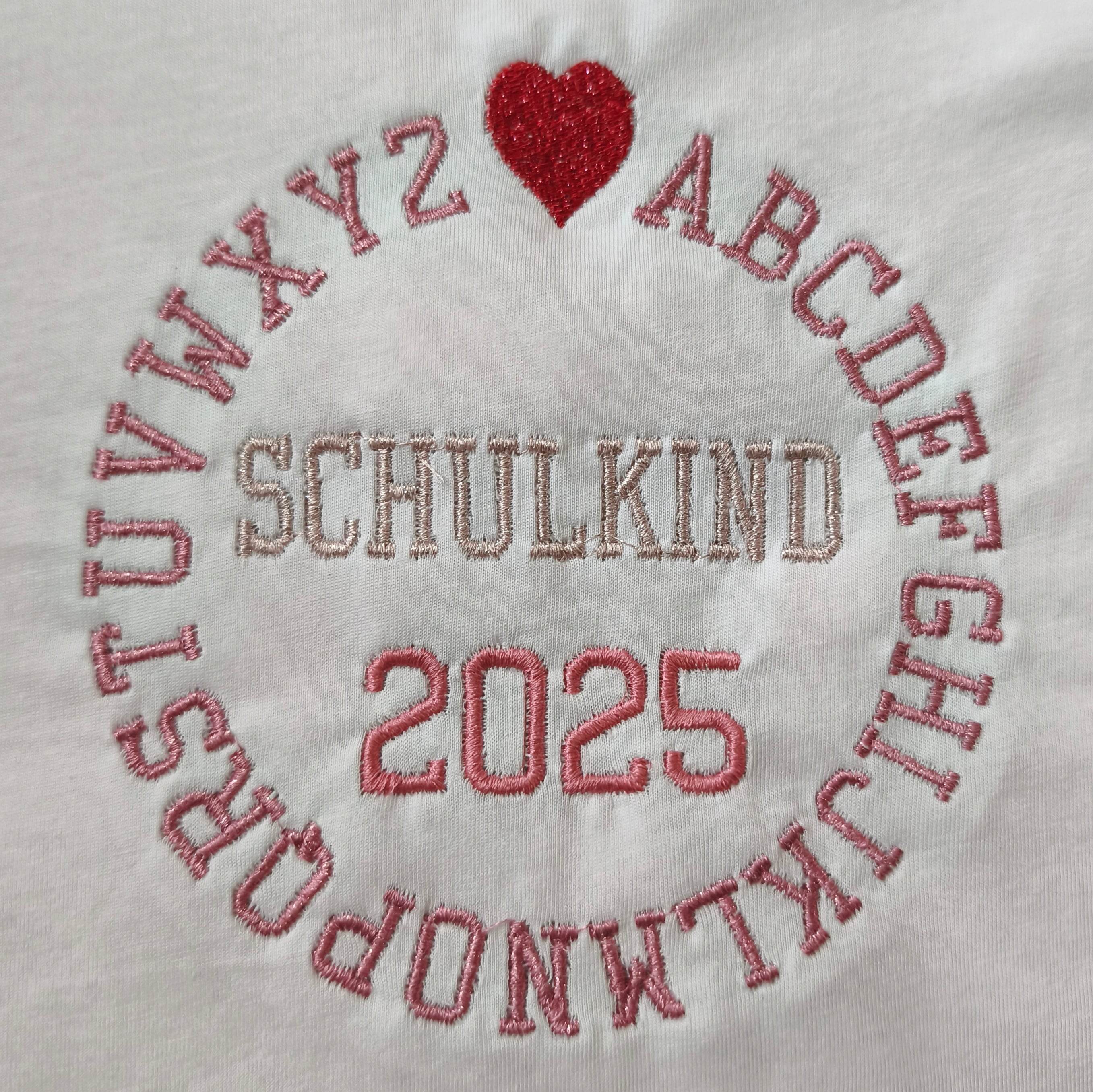 Stickdatei Einschulung Schulkind 2025 Herz Set 2539 - Sewando