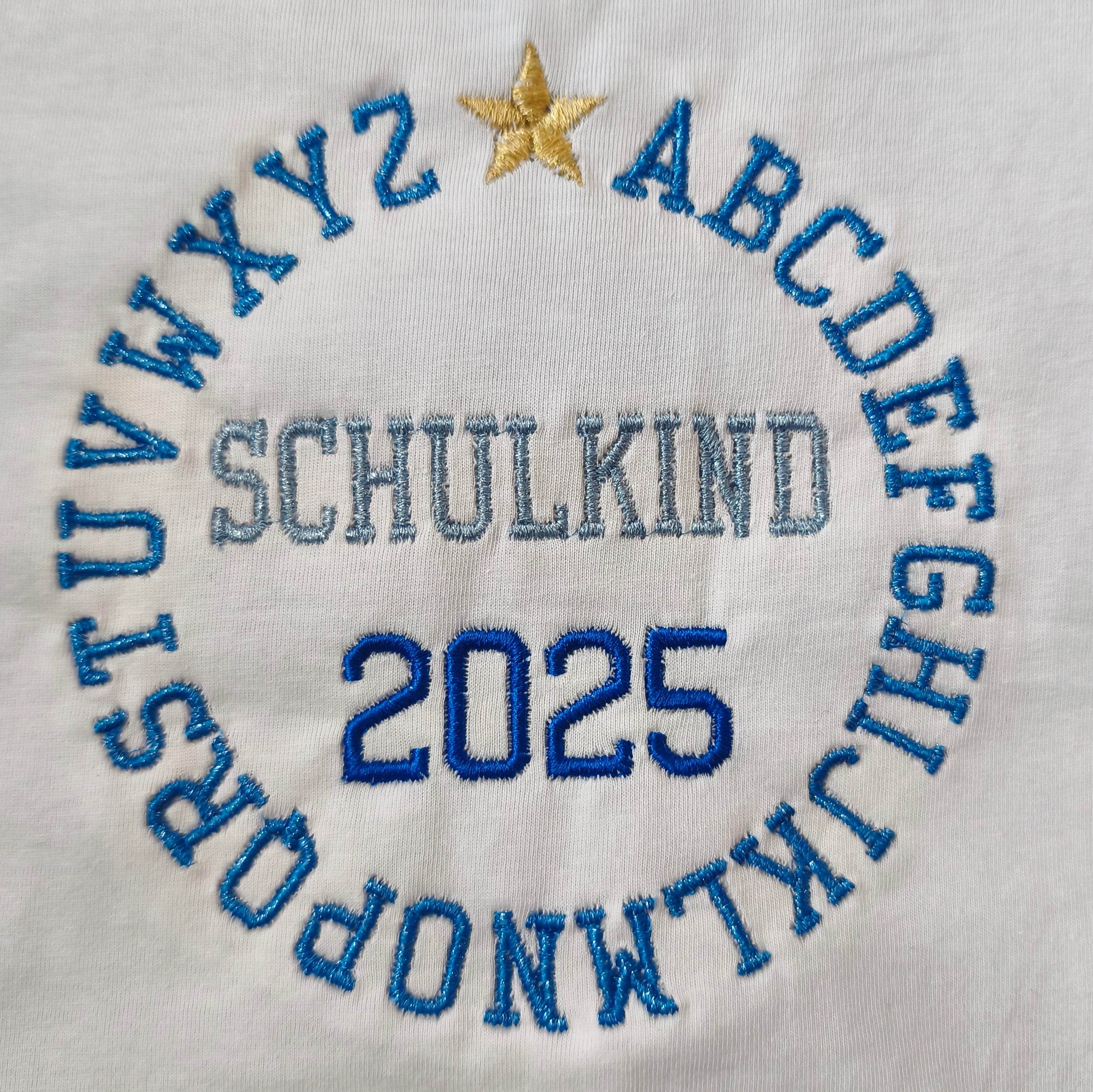 Stickdatei Einschulung Schulkind 2025 Stern Set 2538 - Sewando