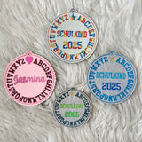Stickdatei Schulkind 2025 Anhänger Set 2540