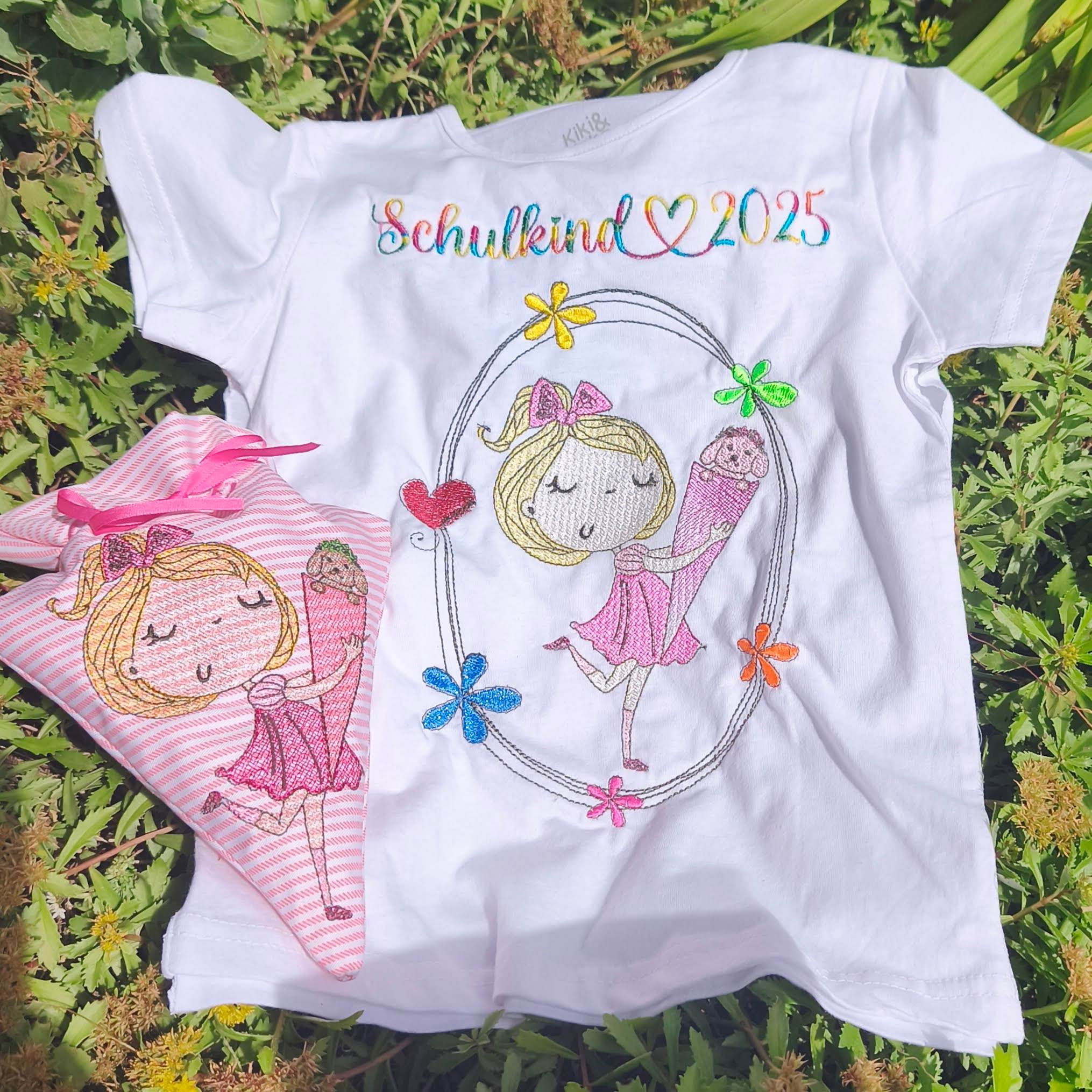 Stickdatei Schultüte mit Girl In the Hoop Set 2537a - Sewando