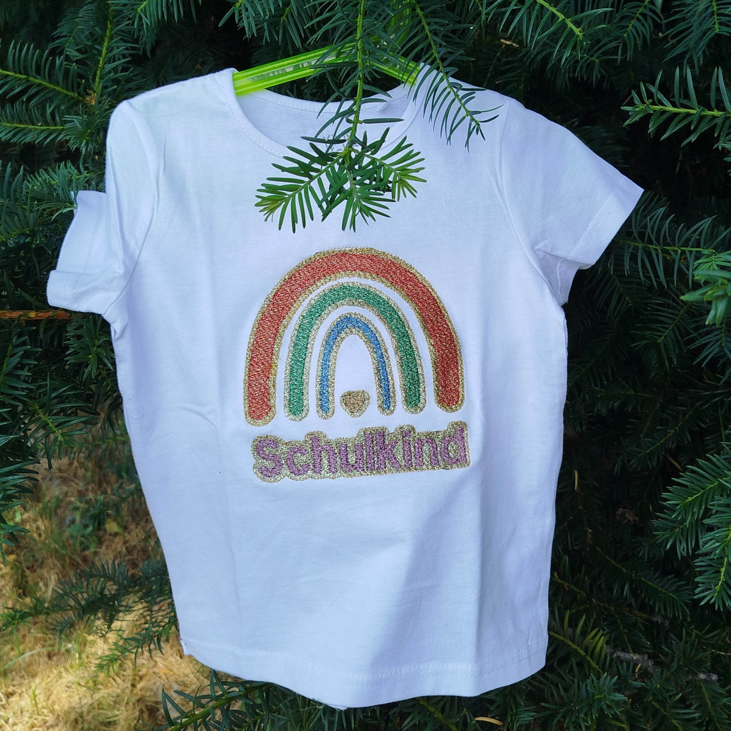 Stickdatei Glitzer Vinyl Regenbogen Schulkind Set 2545 - Sewando