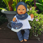 Stickdatei Puppenkleidung für Baby Puppe ca. 43cm Set 2556 - Sewando
