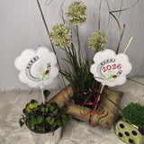 Stickdatei Glücksbringer Blumenstecker Stabdatei Set 2607