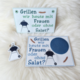 Stickdatei Grillen Mug Rug und Schlüsselanhänger Set 2679 Grill