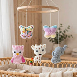 Stickdatei Mobile Tiere mit Giraffe, Elefant und Eule Set 26127