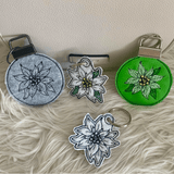 Stickdatei Edelweiss Schlüsselanhänger In the Hoop Set 962 - Sewando