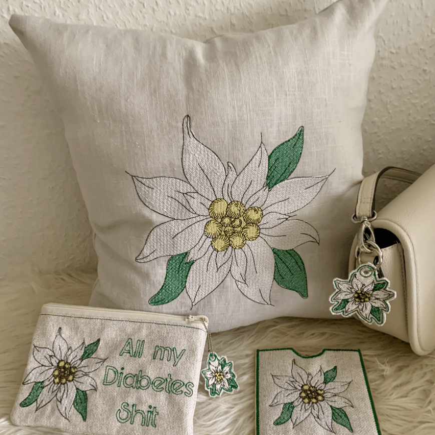 Stickdatei Edelweiss Lineare Art Blume Set 962 - Sewando