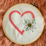 Stickdatei Edelweiss im Herz Rahmen und Schlüsselanhänger ITH 962/2 - Sewando