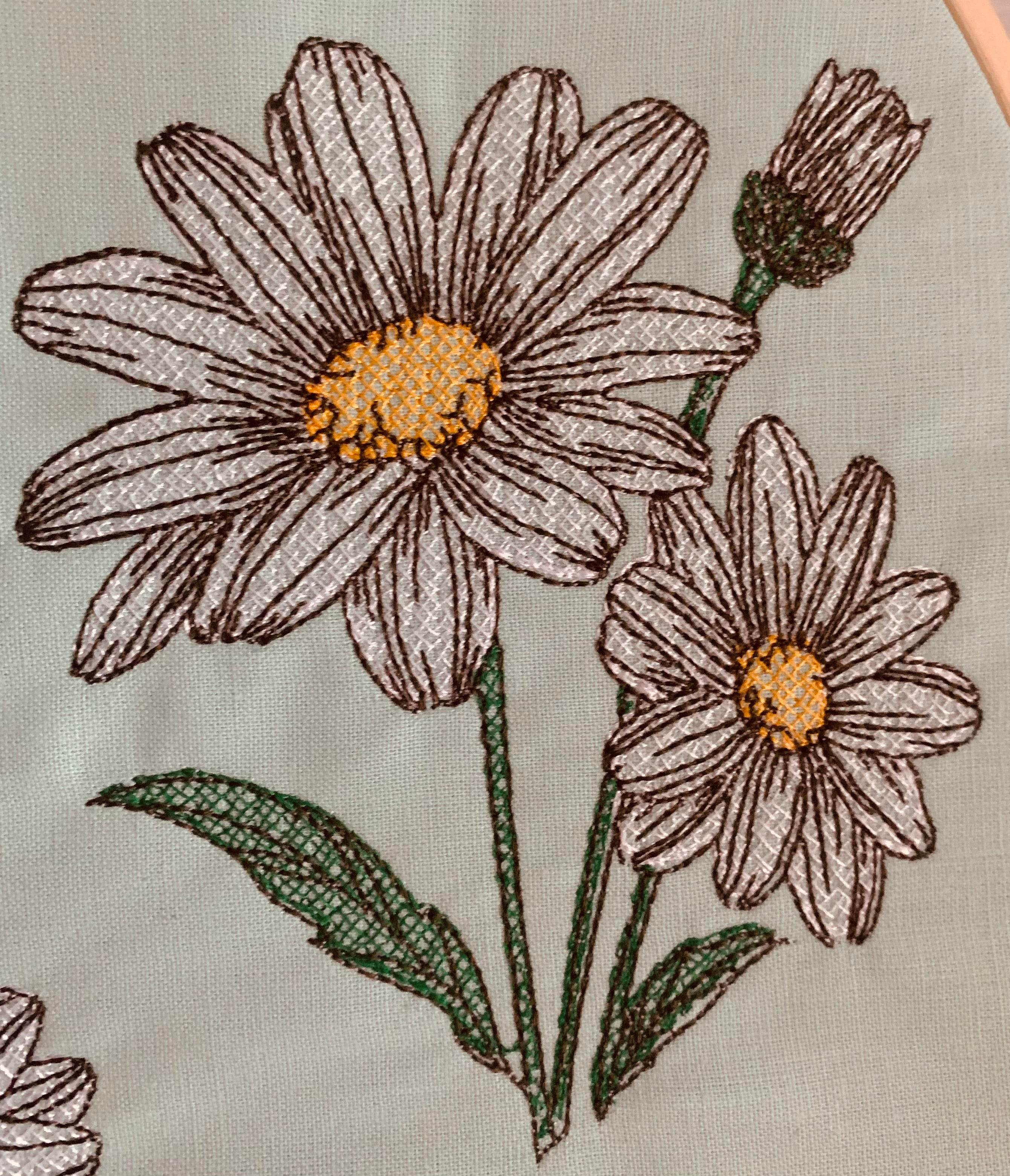 Stickdatei Margerite Blume Lineare Art Set 964 - Sewando