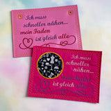 5x Stickdatei "schneller nähen" ITH und Solotext