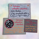 5x Stickdatei "schneller stricken" ITH plus Solotext