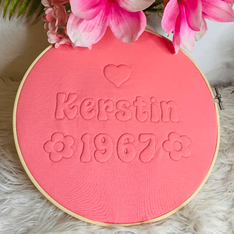 Stickdatei 3D Retro Schrift. 4cm Stickschaum Set 965 - Sewando
