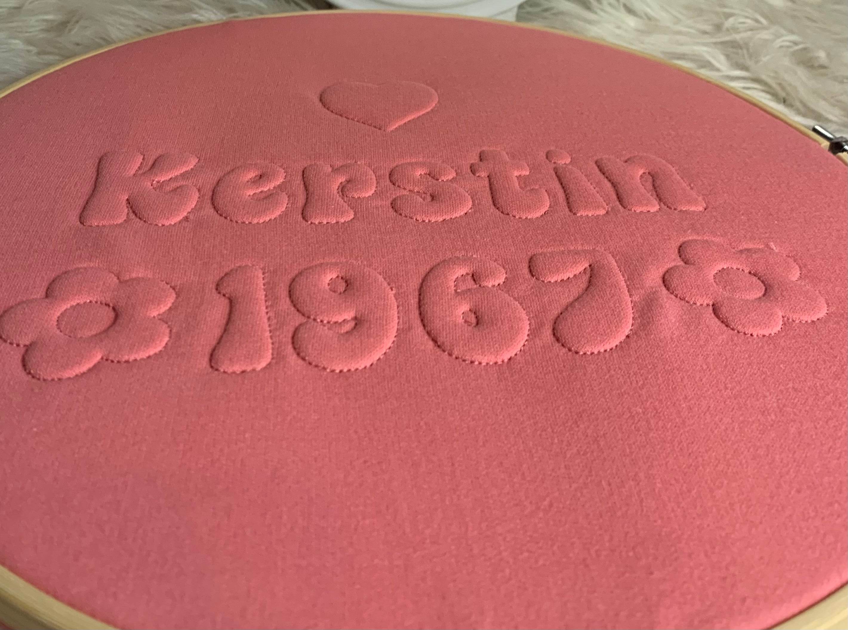 Stickdatei 3D Retro Schrift. 4cm Stickschaum Set 965 - Sewando