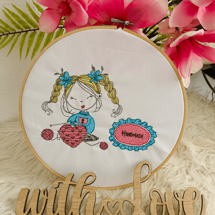 Stickdatei Cute Girl 5 Stricken Set 933 - Sewando