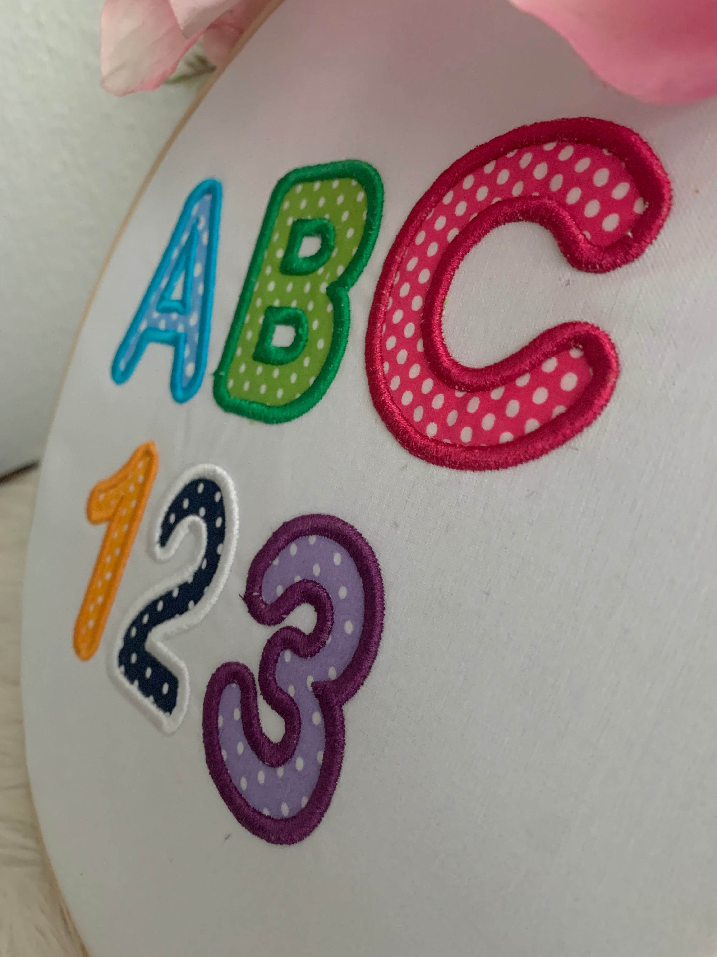 Stickdatei 3D Applikation Schrift ca. 65mm Set 979 - Sewando
