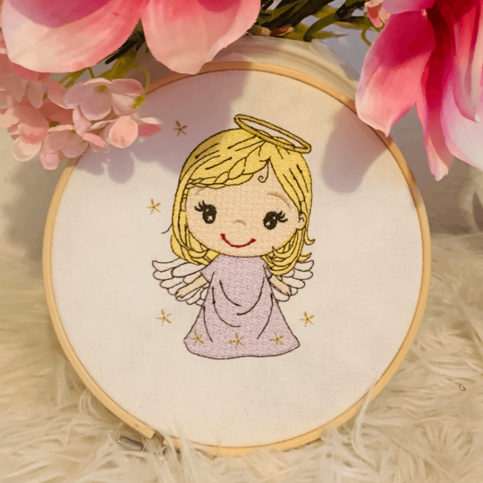 Stickdatei Engel Girl 3 Cute Mädchen Set 981 - Sewando