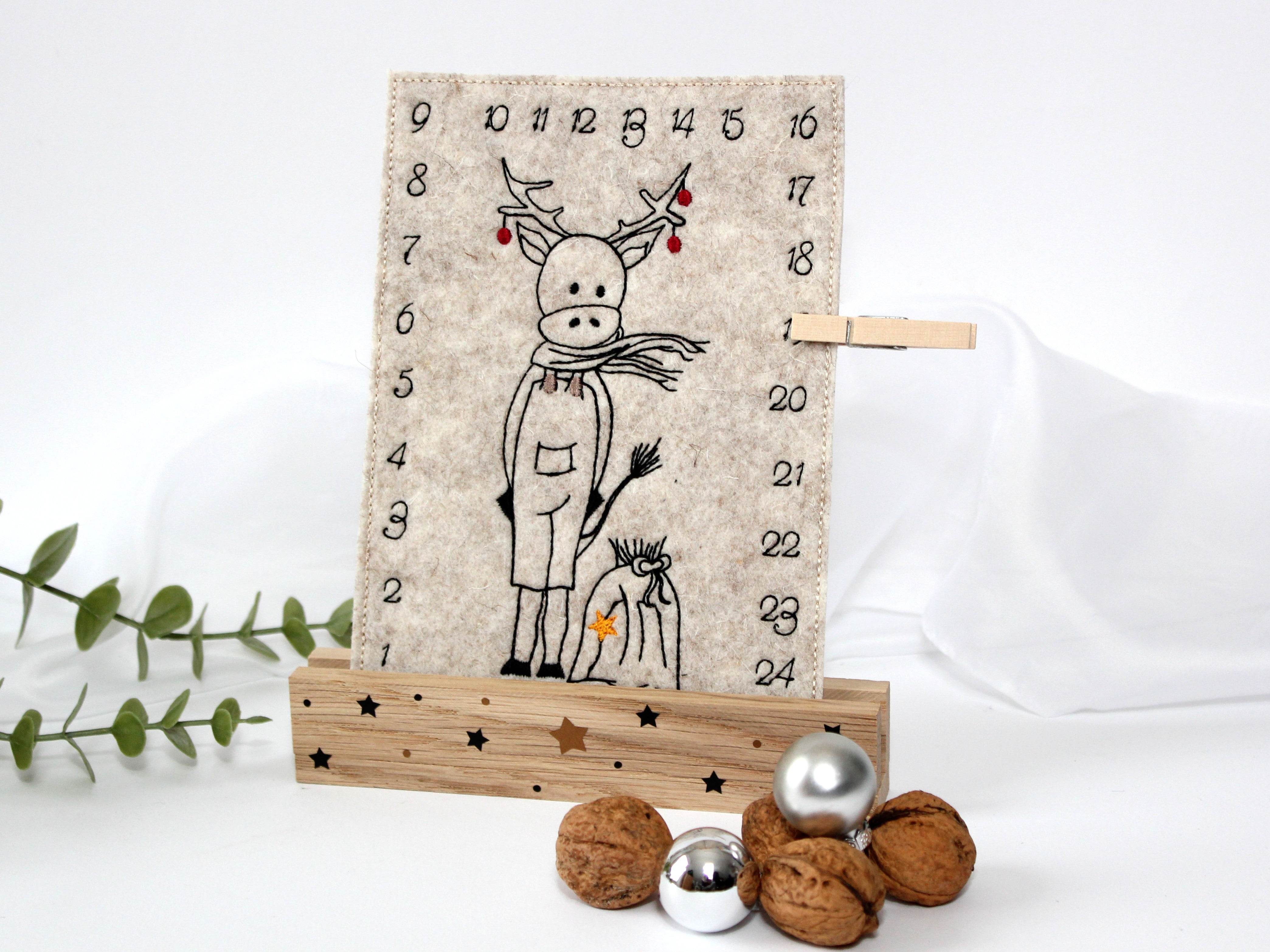 Stickdatei ITH Adventskalender Tischadventskalender togo Weihnachten Advent - Sewando