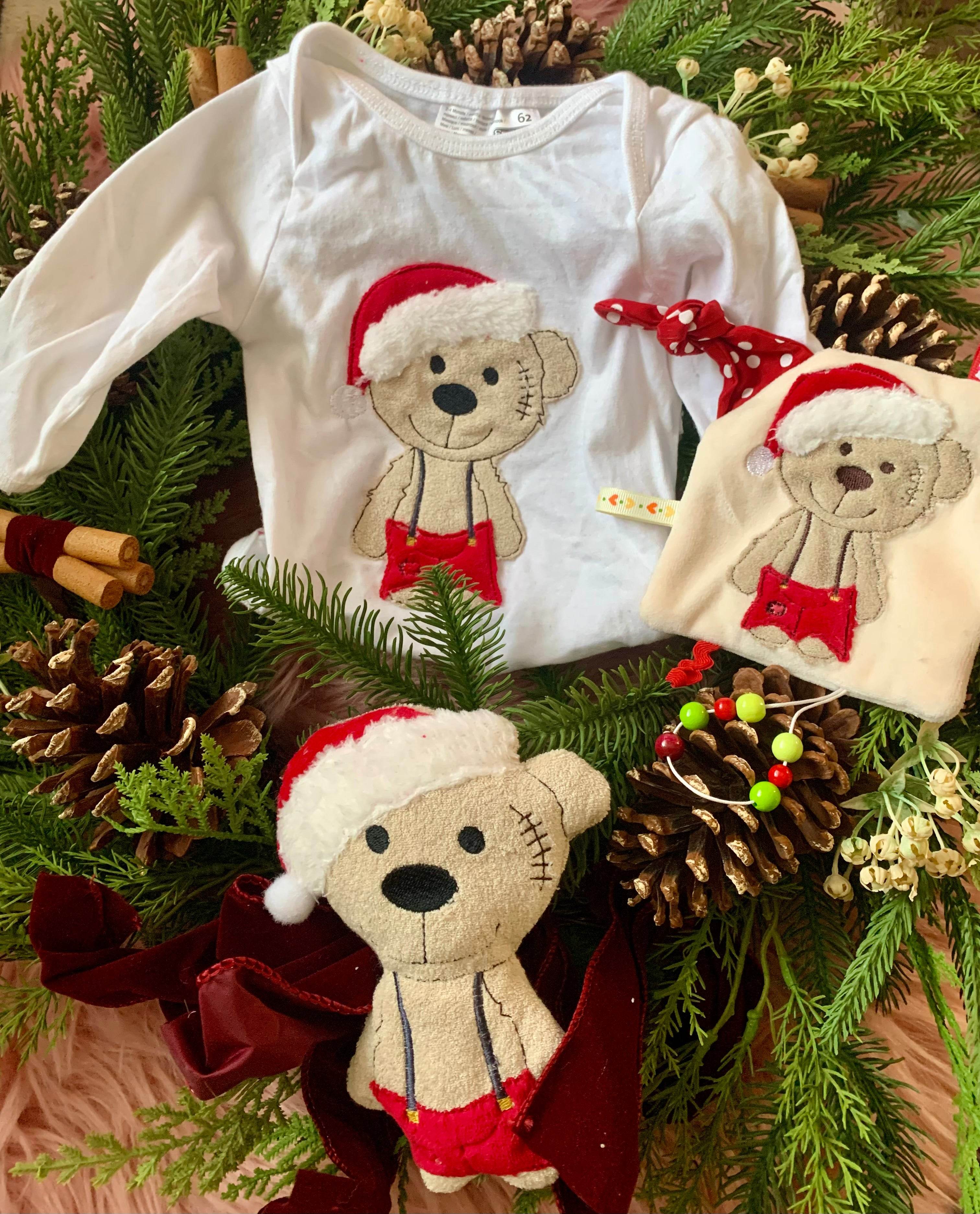 Stickdatei Weihnachten Teddy Set 752 Geschenkset - Sewando