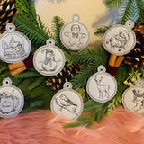 Stickdatei Weihnachten Vintage Anhänger Set 986 ITH Maschinenstickerei - Sewando