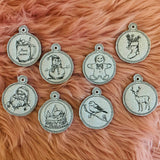 Stickdatei Weihnachten Vintage Anhänger Set 986 ITH Maschinenstickerei - Sewando