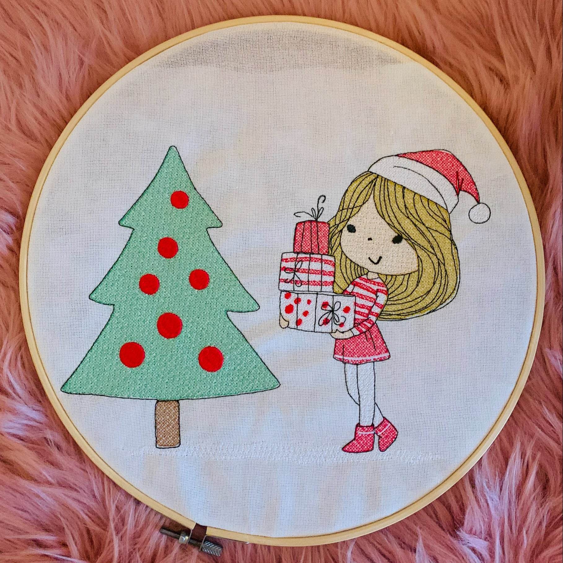 Stickdatei Winter Cute Girl Weihnachten Set 985 - Sewando