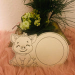 Stickdatei Schwein Mug Rug Tassenteppich Set 992 - Sewando