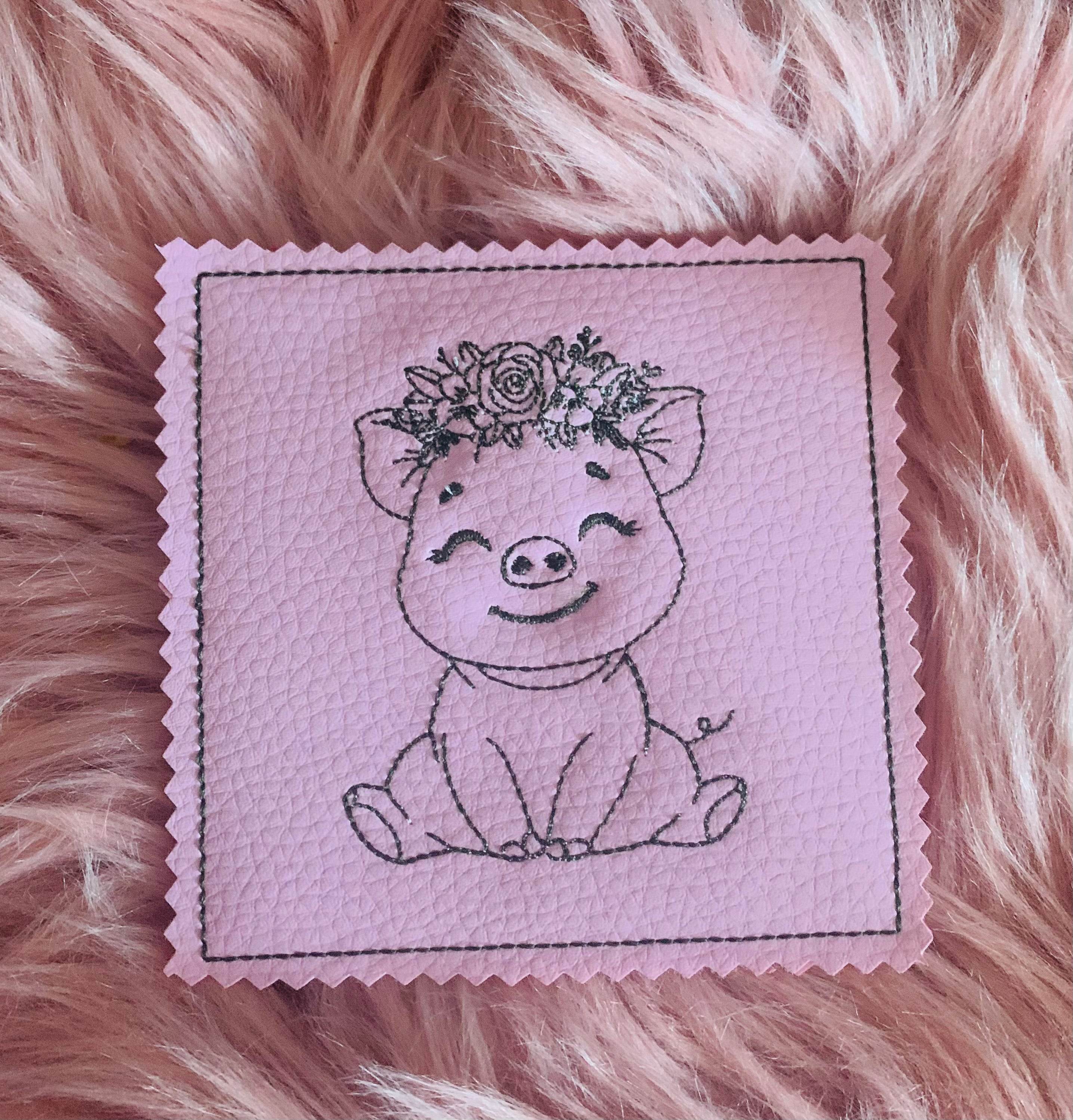 Stickdatei Schwein Mug Rug Tassenteppich Untersetzer Set 992 10x10 - Sewando