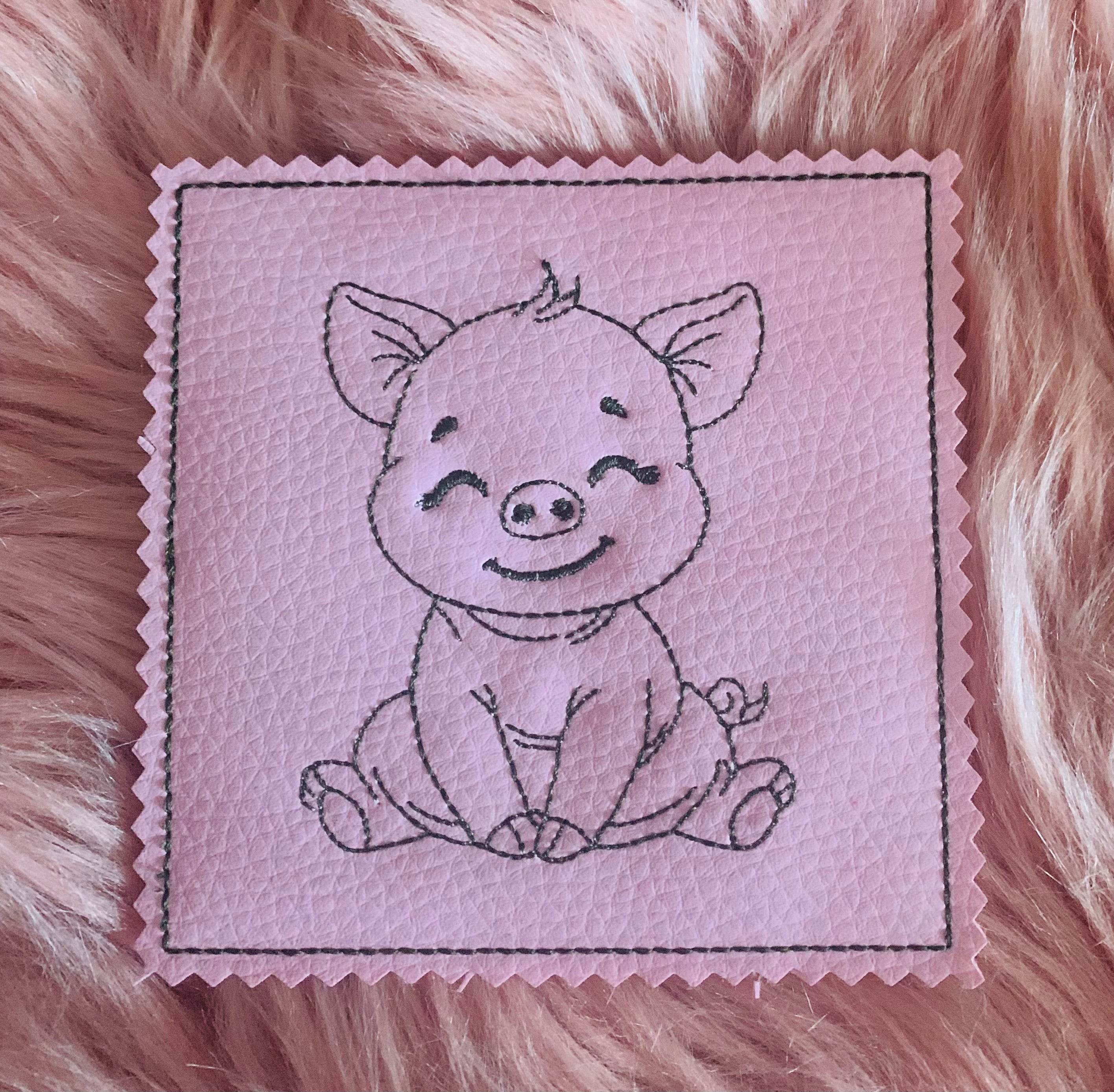 Stickdatei Schwein Mug Rug Tassenteppich Untersetzer Set 992 10x10 - Sewando