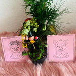 Stickdatei Schwein Mug Rug Tassenteppich Untersetzer Set 992 10x10 - Sewando