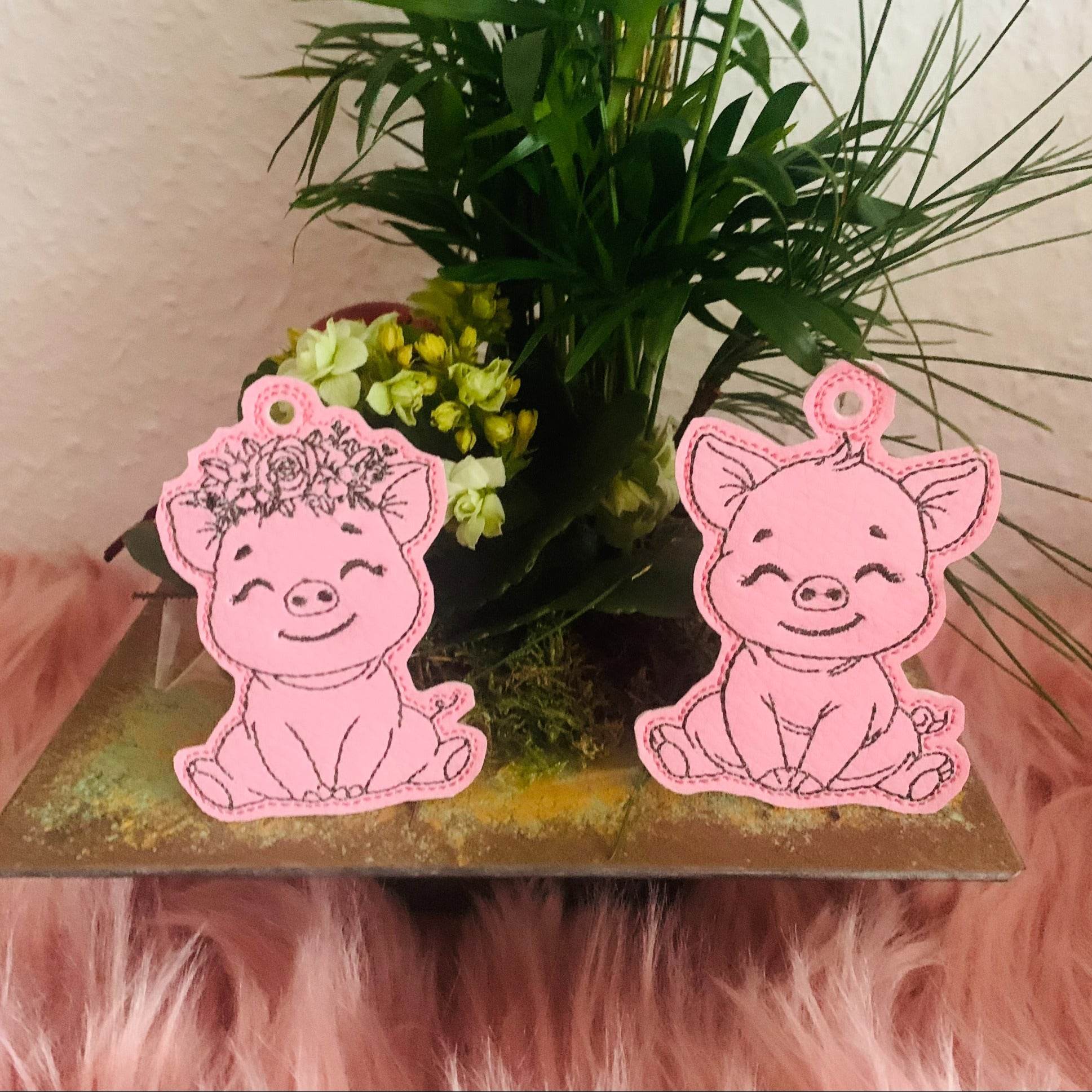 Stickdatei Schwein Anhänger Schlüsselanhänger Set 992 - Sewando