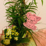 Stickdatei Schwein Stabhalter Blumenstecker Set 992 - Sewando