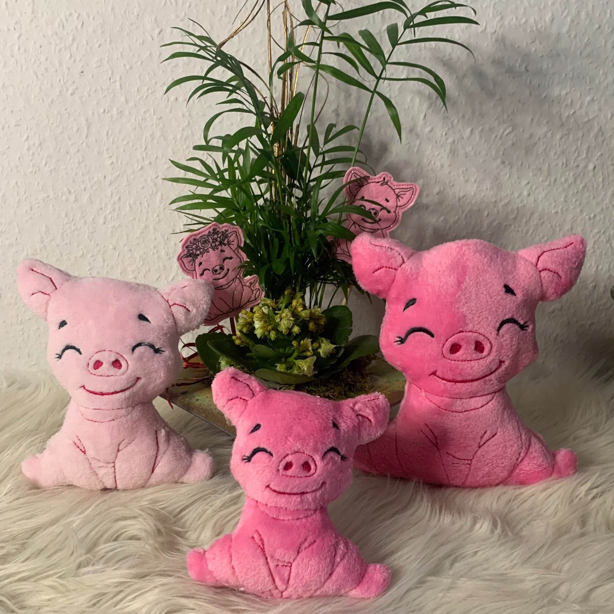 Stickdatei Schwein Glücksschweinchen Schweinchen Set 992 - Sewando