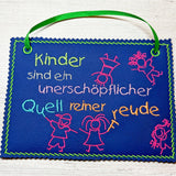 6x Stickdatei "Kinder" Schild und Baumler