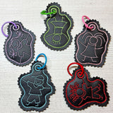 6x Stickdatei "Kinder" Schild und Baumler