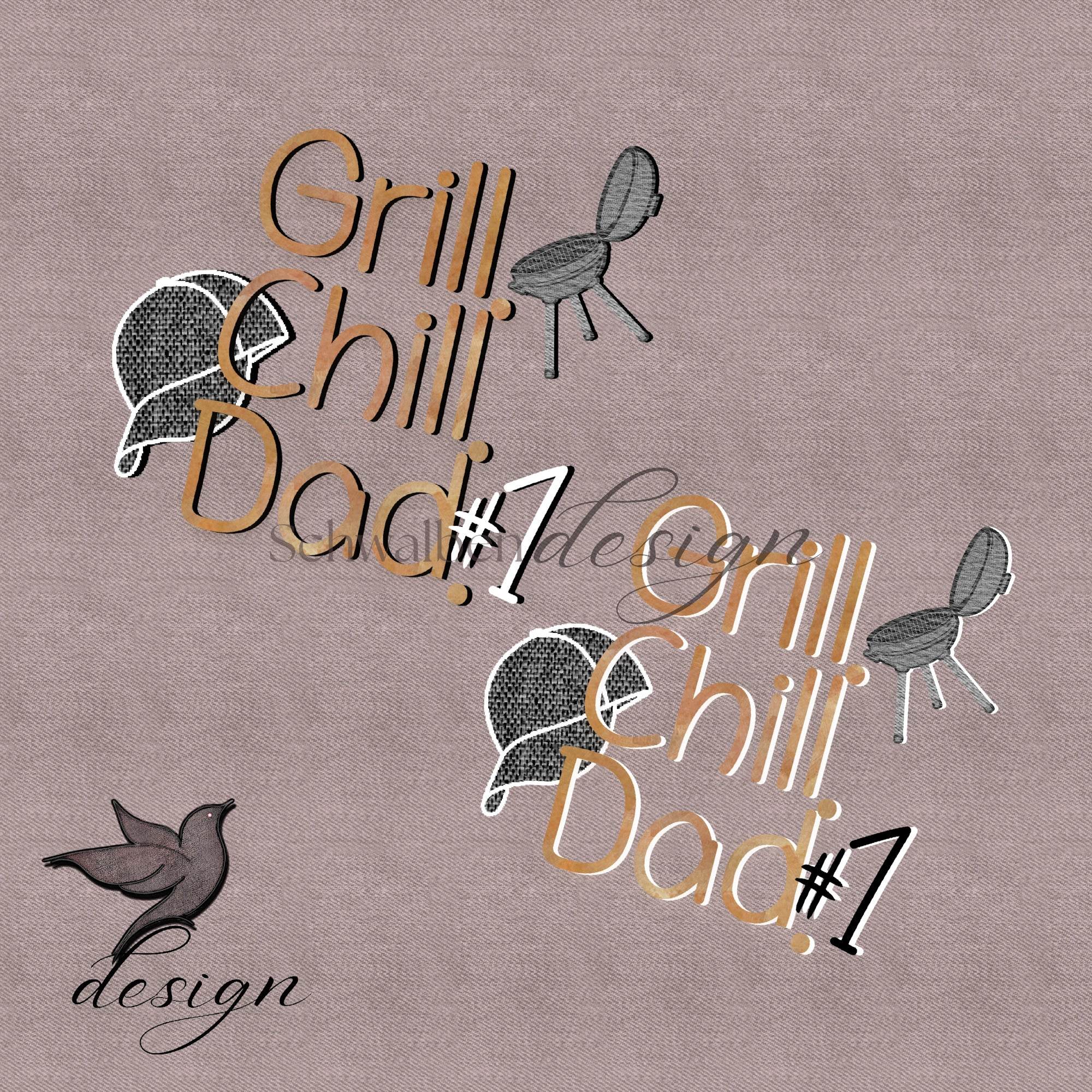 Papatime Grill.Chill.Dad. Bügelbild 2xPNG für Väter - Sewando