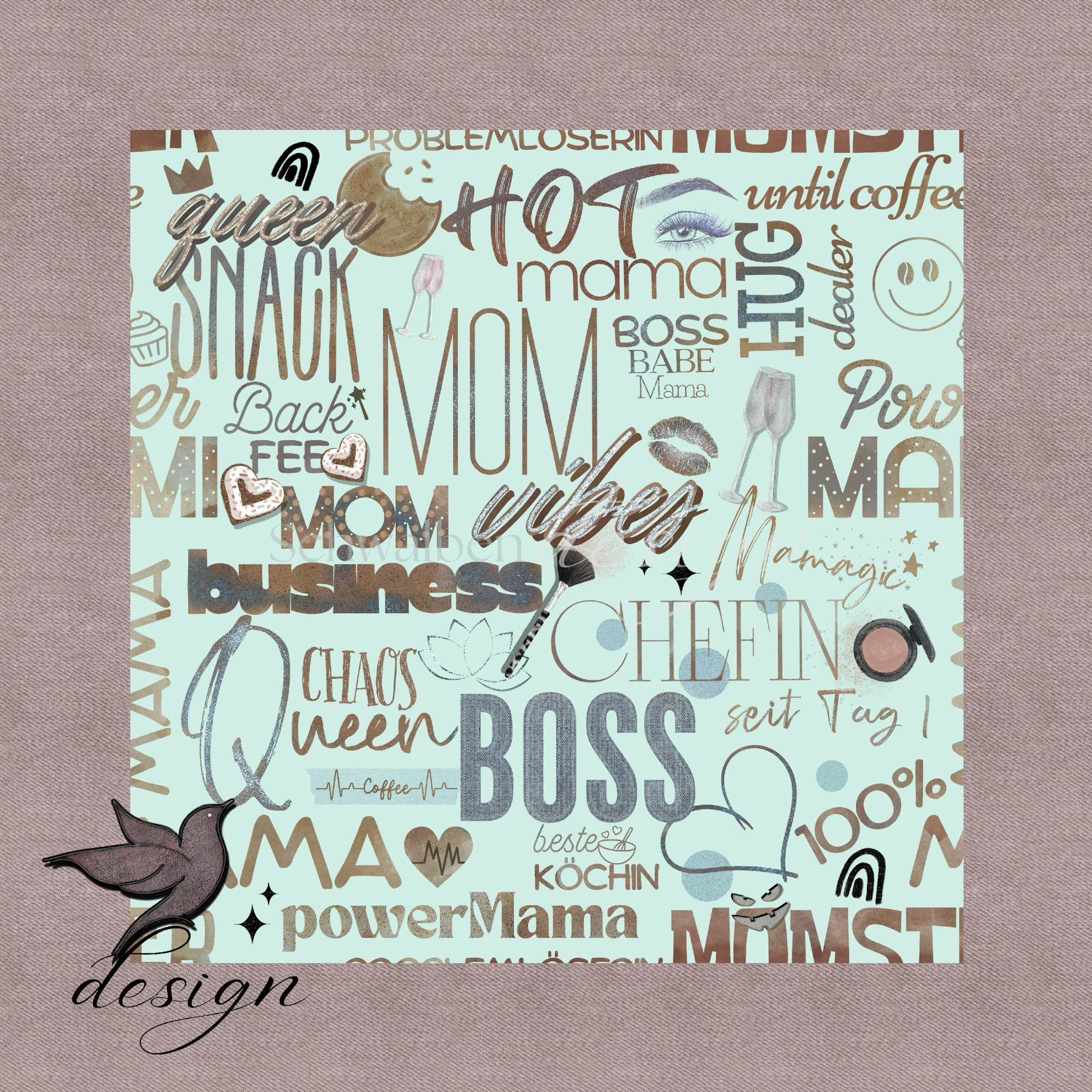 Power Mama Mint/Natur Stoffdesign - nicht exklusiv - Sewando