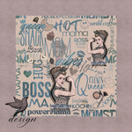 Power Mama Vintage Rockabilly stone/blue Stoffdesign - Nicht exklusiv - Sewando