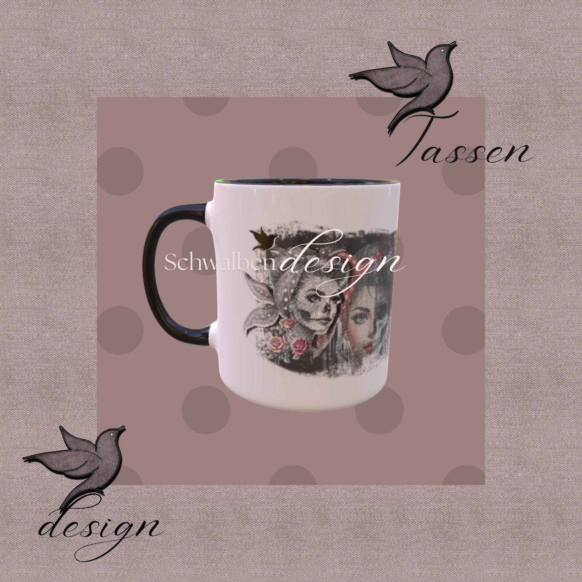 Rosy Rebel – Tassen-Design für Kaffeebecher (PNG-Datei) - Sewando