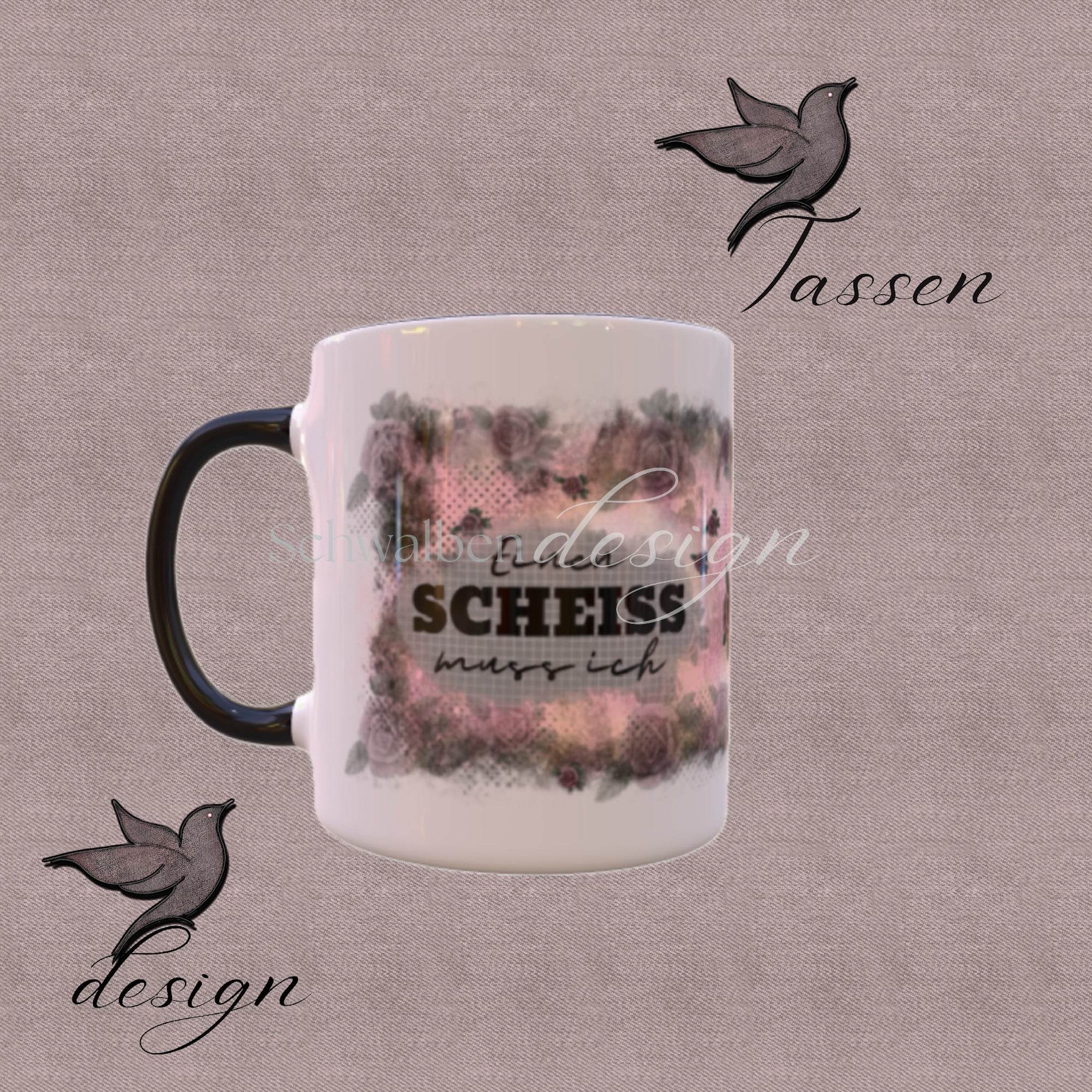 Einen Scheiß muss ich – Pinup Tassen-Design für Kaffeebecher (PNG-Datei) - Sewando