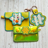 9x Stickdatei "Blume MTA" ITH Täschchen mit Applikation