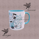 Papa Time – Tassen-Design Türkis für Kaffeebecher (PNG-Datei) - Sewando