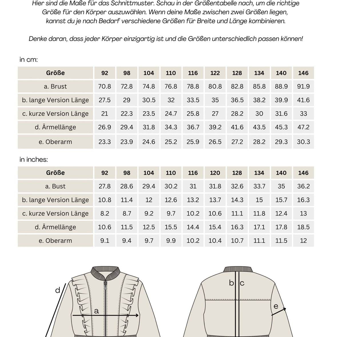 Schnittmuster Collage Jacke Debora Gr. 92-140 : - Sewando