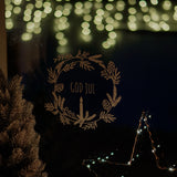 Plotterdatei Weihnachten im Scandi-Look mit ‚God Jul‘ Schriftzug und Line Art Kranz – stilvolles Design für Kissen, Sweater und Deko.