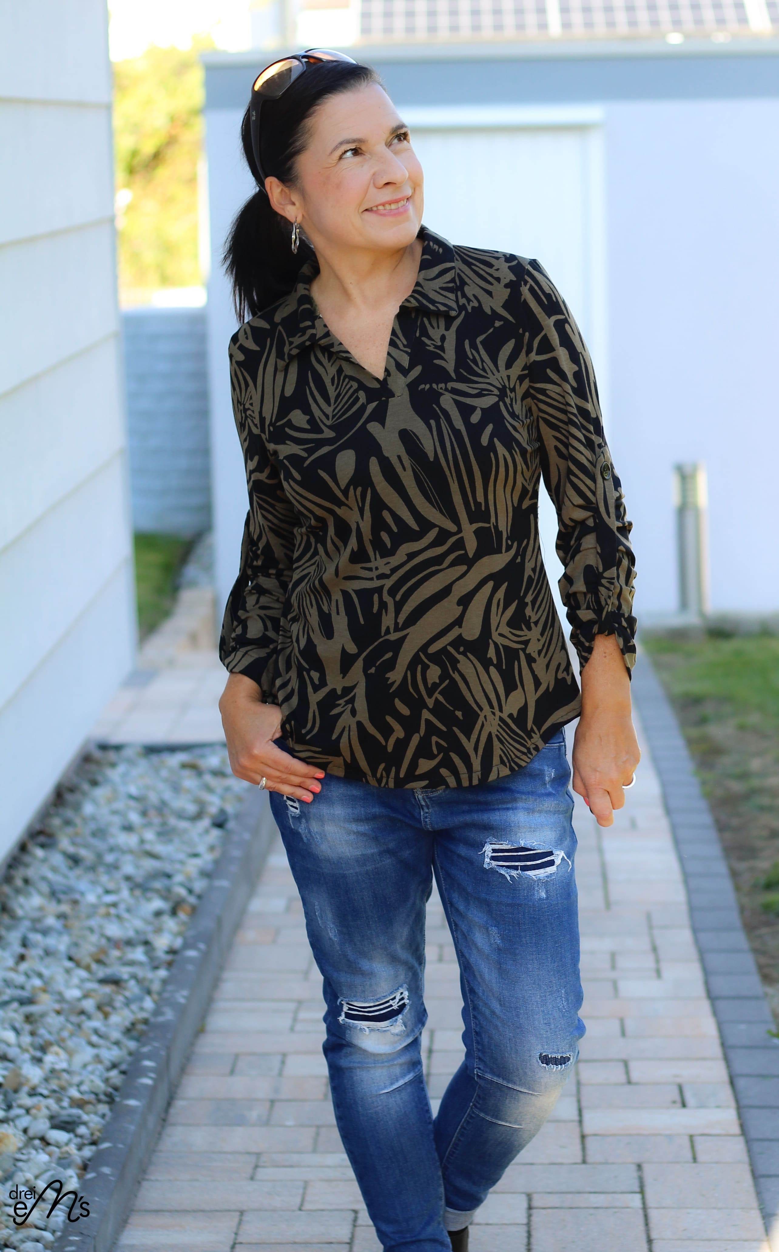 Schnittmuster Blusenshirt WEIDACH 2 - Maschenware Gr. 34-54 + Videoanleitung : - Sewando
