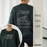 Zweiteiliges Weihnachts-Plotterdatei-Set mit In my cozy Christmas Era & Coming Home for Christmas – Line Art Designs für Sweater, Hoodies & festliche DIY-Projekte.