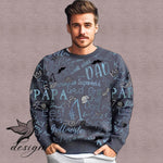 Papatime „Grill, Chill“ Graphit/Hellblau Stoffdesign - nicht exklusiv - Sewando