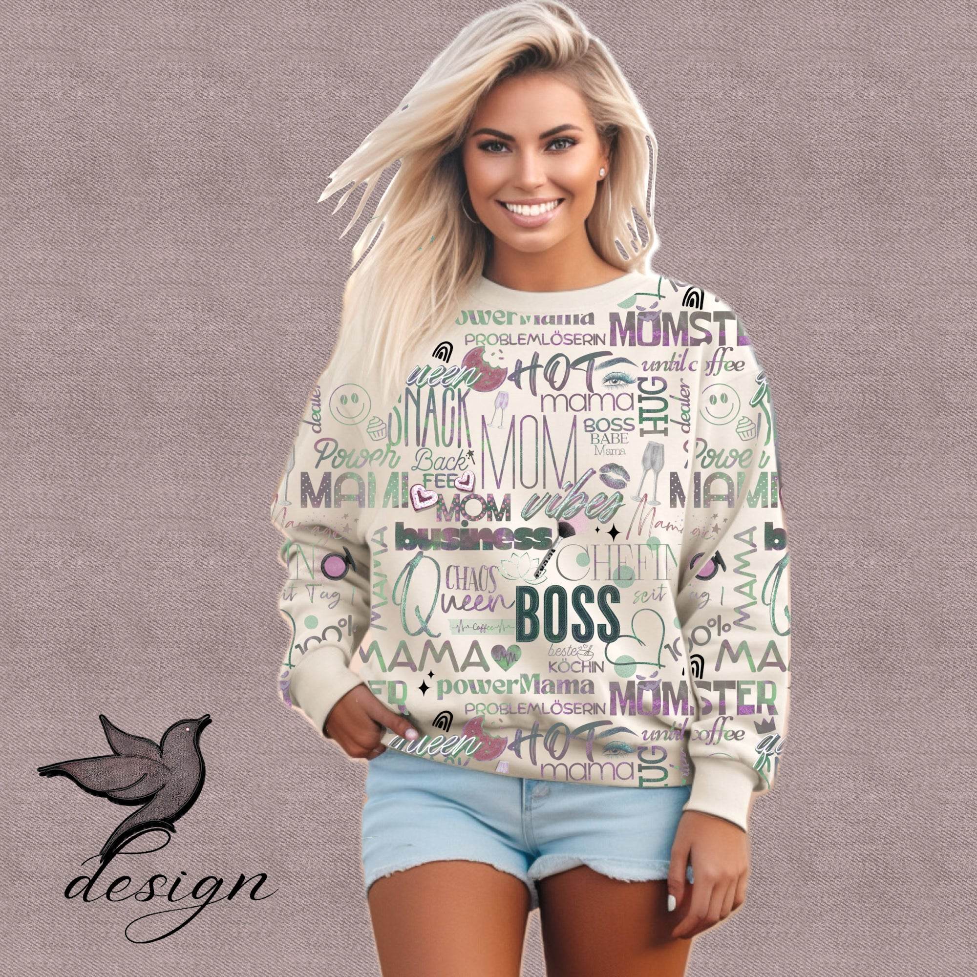 Power Mama Statement Stoffdesign Creme - nicht exklusiv - Sewando